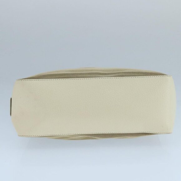 GUCCI Shoulder Bag Canvas Leather Beige White Silver - Picture 8 of 16
